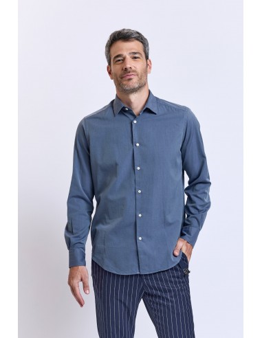 CHEMISE AJUSTÉE EN TOILE ORAGE pas cher