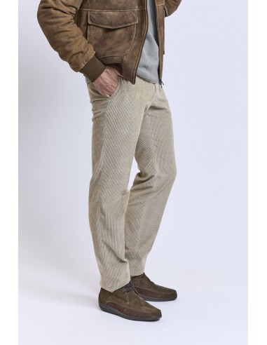 PANTALON SLIM VELOURS BEIGE+BLEU store