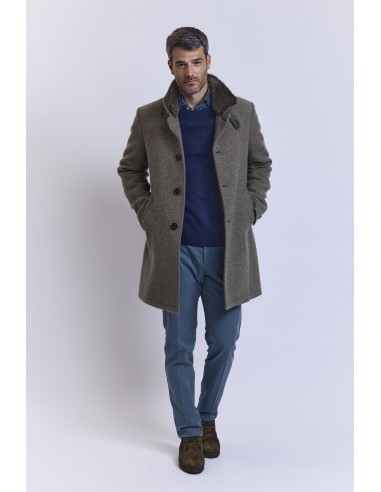 MANTEAU CAVIAR DE LAINE VERT solde