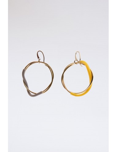 BOUCLES D'OREILLES JAUNE basket pas cher