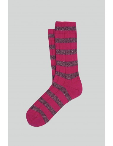 CHAUSSETTES RAYEES LUREX FUSCHIA prix