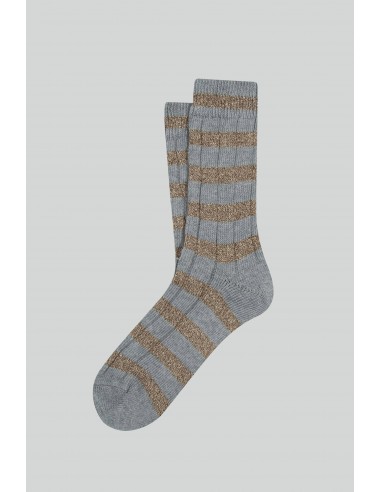 CHAUSSETTES RAYEES LUREX GRIS l'achat 