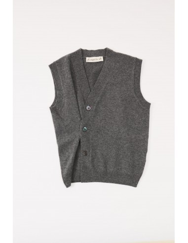 GILET CROISÉ EN MAILLE GRIS basket pas cher