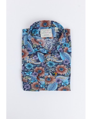 CHEMISE FLEURS MARINE de technologie