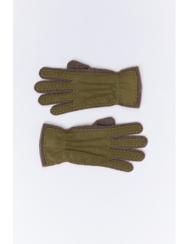 GANTS BI-MATIÈRE TAUPE basket pas cher