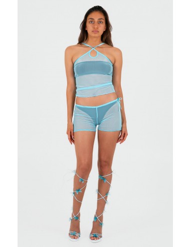 Top Mia - Mesh Turquoise pas cheres