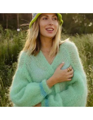 Cardigan long en mohair - Vert en ligne des produits 