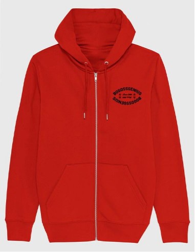 Veste rouge à capuche - zip commande en ligne