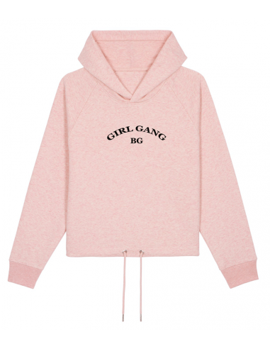 Sweat-shirt capuche court femme BG pink en ligne