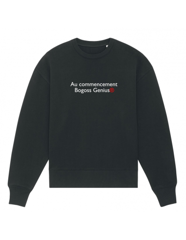 sweatshirt mixte col rond couleur noir Au commencement Bogoss Genius® commande en ligne