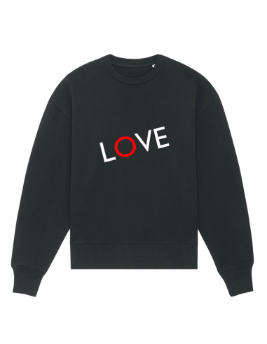 Love Black sweatshirt col rond mixte de l' environnement