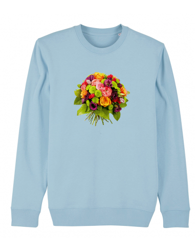 BOUQUET DE FLEURS SWEAT-SHIRT BLEU CIEL 50-70% off 