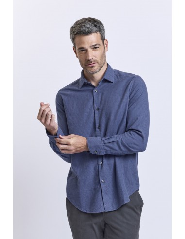 CHEMISE DROITE PIED DE POULE BLEUE offre 