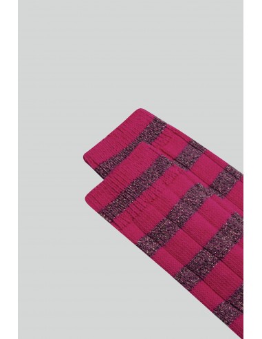 CHAUSSETTES RAYEES LUREX FUSCHIA vente chaude votre 