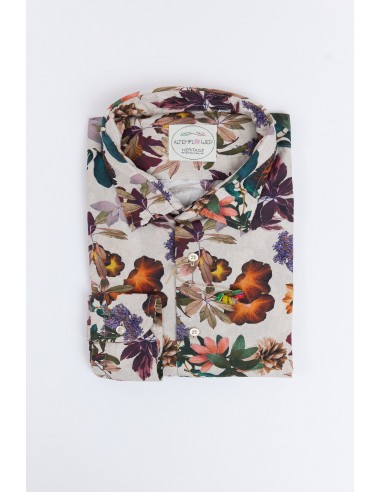 CHEMISE FLEURS BEIGE Jusqu'à 80% De Réduction