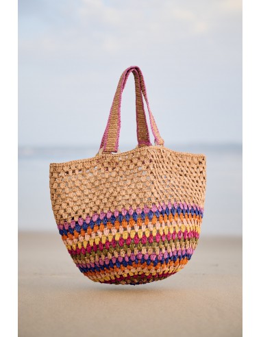 PANIER AVEC FOND CROCHET MUTLICOLORE À commander