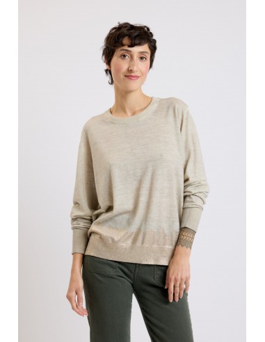 PULL APPLICATION OR BEIGE soldes