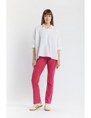 LEATHER STRETCH PANTS FUCHSIA paiement sécurisé