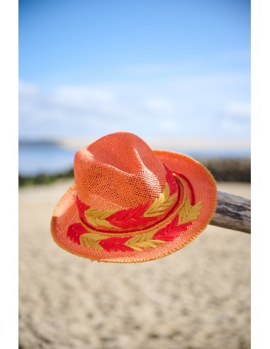 CHAPEAU BRODÉ PLUME ORANGE pour bénéficier 