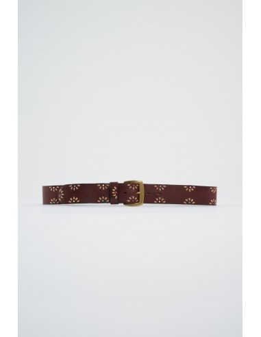 EMBROIDERED FLOWERS BELT BROWN le concept de la Pate a emporter 