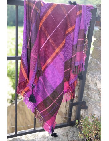 WOOL AND CASHMERE SCARF PLUM solde