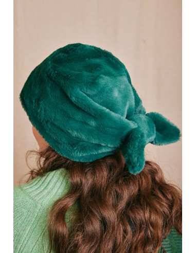 FAUX FUR HAT GREEN les ctes