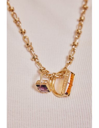 NECKLACE WITH RINGS PURPLE l'achat 