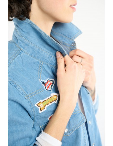 PATCH SHIRT denim solde