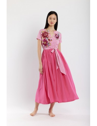 EMBROIDERED TOP DRESS PINK shop