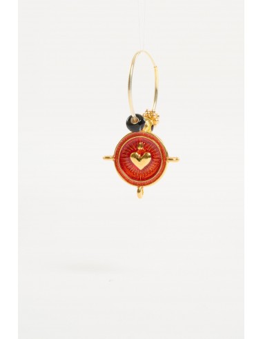 HEART EARRINGS RED en linge