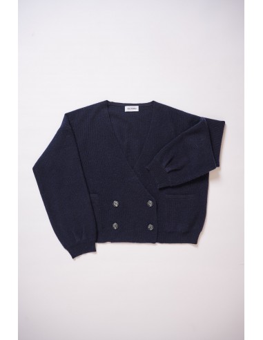 DOUBLE BREASTED CARDIGAN NAVY du meilleur 