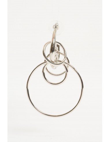 MULTI LARGE HOOP EARRINGS SILVER Paris Déstockage Promo