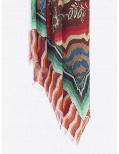 SMALL FRINGE SILK SCARF ZIG ZAG de technologie