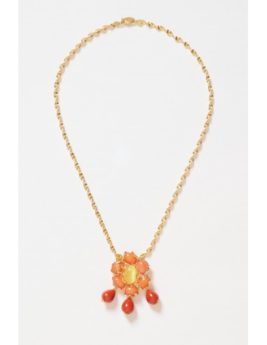 FLOWER CHAIN CORAL brillant des détails fins