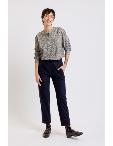 PANTALON EN FLANELLE MARINE plus qu'un jeu 