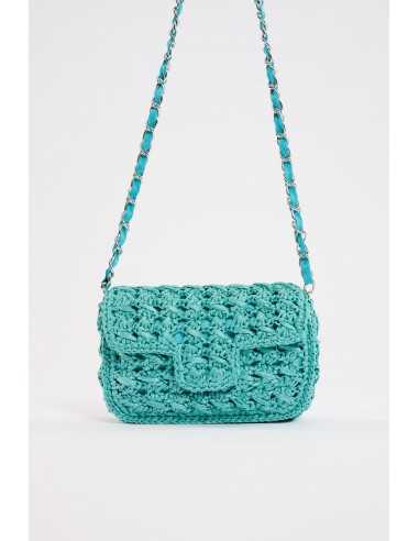 MEDIUM RAFFIA BAG AQUA france