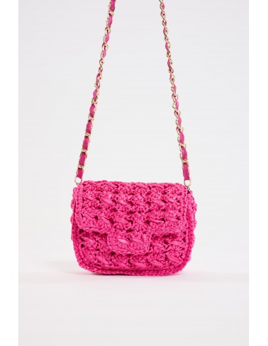 SQUARE RAFFIA BAG PINK pas cheres