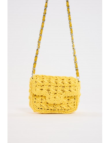 SQUARE RAFFIA BAG YELLOW de technologie