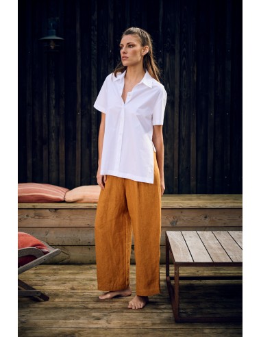 LINEN TROUSERS ORANGE Jusqu'à 80% De Réduction