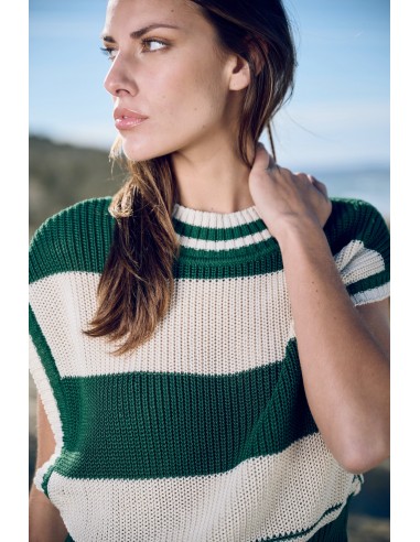 SLEEVELESS COTTON SWEATER GREEN Découvrez la collection