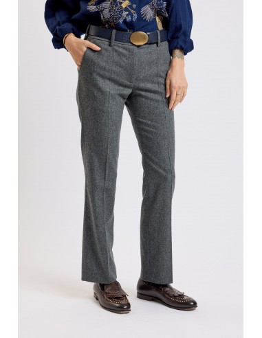 PANTALON FLARE EN FLANELLE GRIS Faites des économies