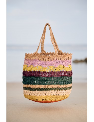 CROCHET LARGE BASKET MULTICOLOURED store