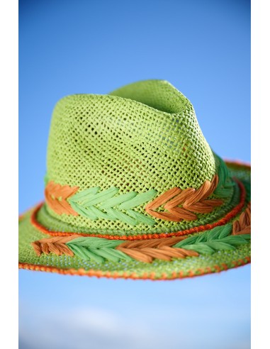 FEATHER EMBROIDERED HAT GREEN livraison et retour toujours gratuits