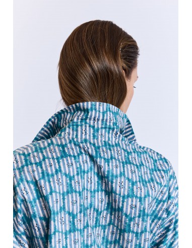 BLOCK PRINT SHIRT BLUE la livraison gratuite