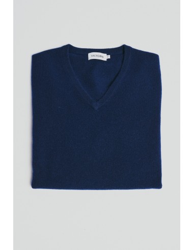 V NECK CASHMERE NAVY pas cher