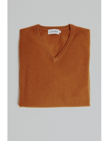 V NECK CASHMERE BRICK Faites des économies