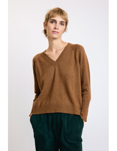 V LUREX SWEATER CAMEL 2023