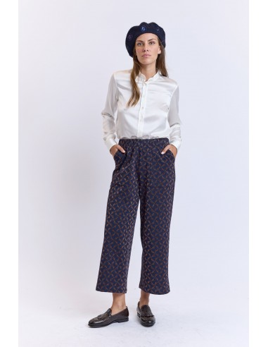 PRINTED LUREX PANTS NAVY ou a consommer sur place