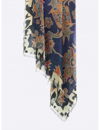 FRINGED SILK SCARF NAVY chez Cornerstreet bien 