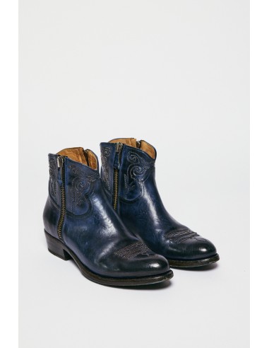 LEATHER BOOTS NAVY 50-70% off 